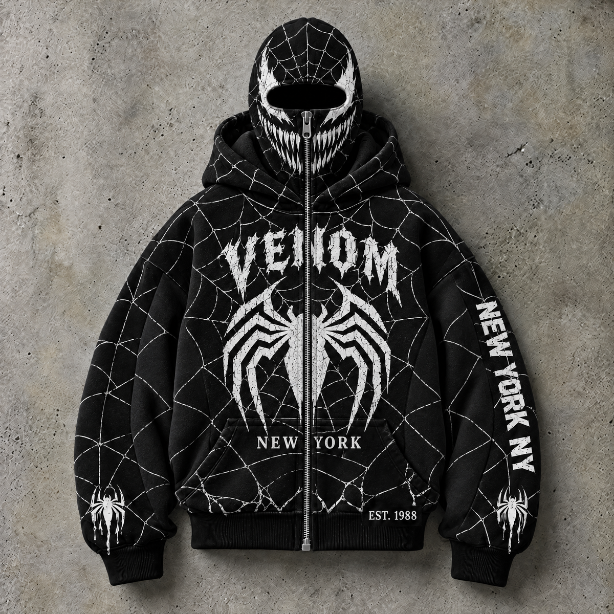 Spiderman Zip Face Hoodie