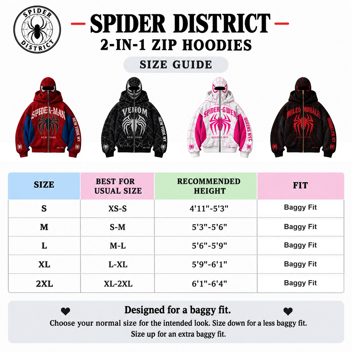 Spiderman Zip Face Hoodie
